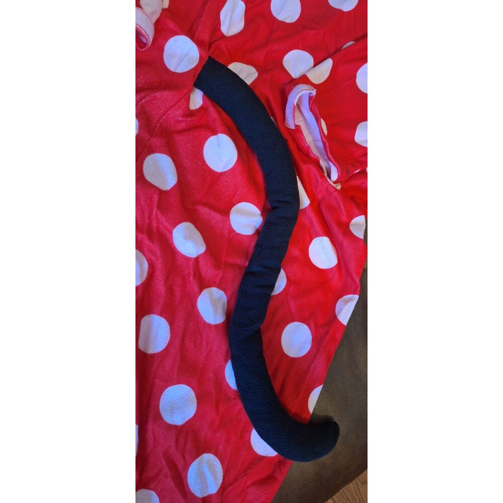 Spirit Halloween Minnie Mouse Adult Costume Jumpsuit L XL Onesie Gloves Disney - Picture 2 of 14